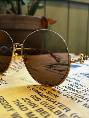 Chloé Half Frame Rimless Oversized Aviator Sunglasses